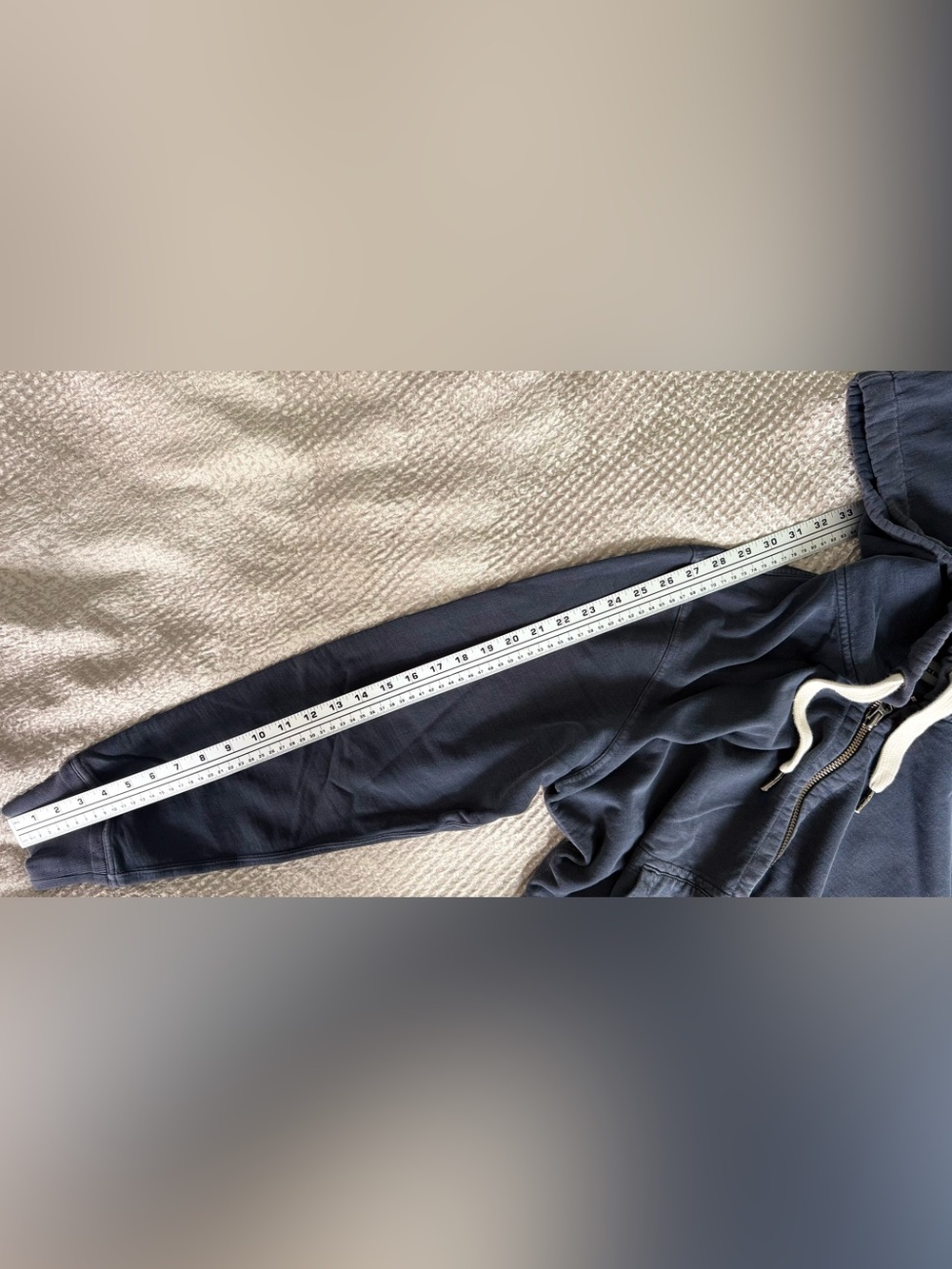 Buck Mason Alpine Fleece Full Zip Hoodie XL Faded Navy BM15014 - Picture 7 of 13